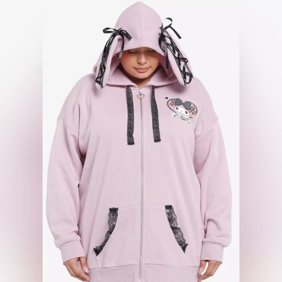 Sanrio Jackets & Blazers - Sanrio My Melody Pink Hooded Jacket with Ribbon Details